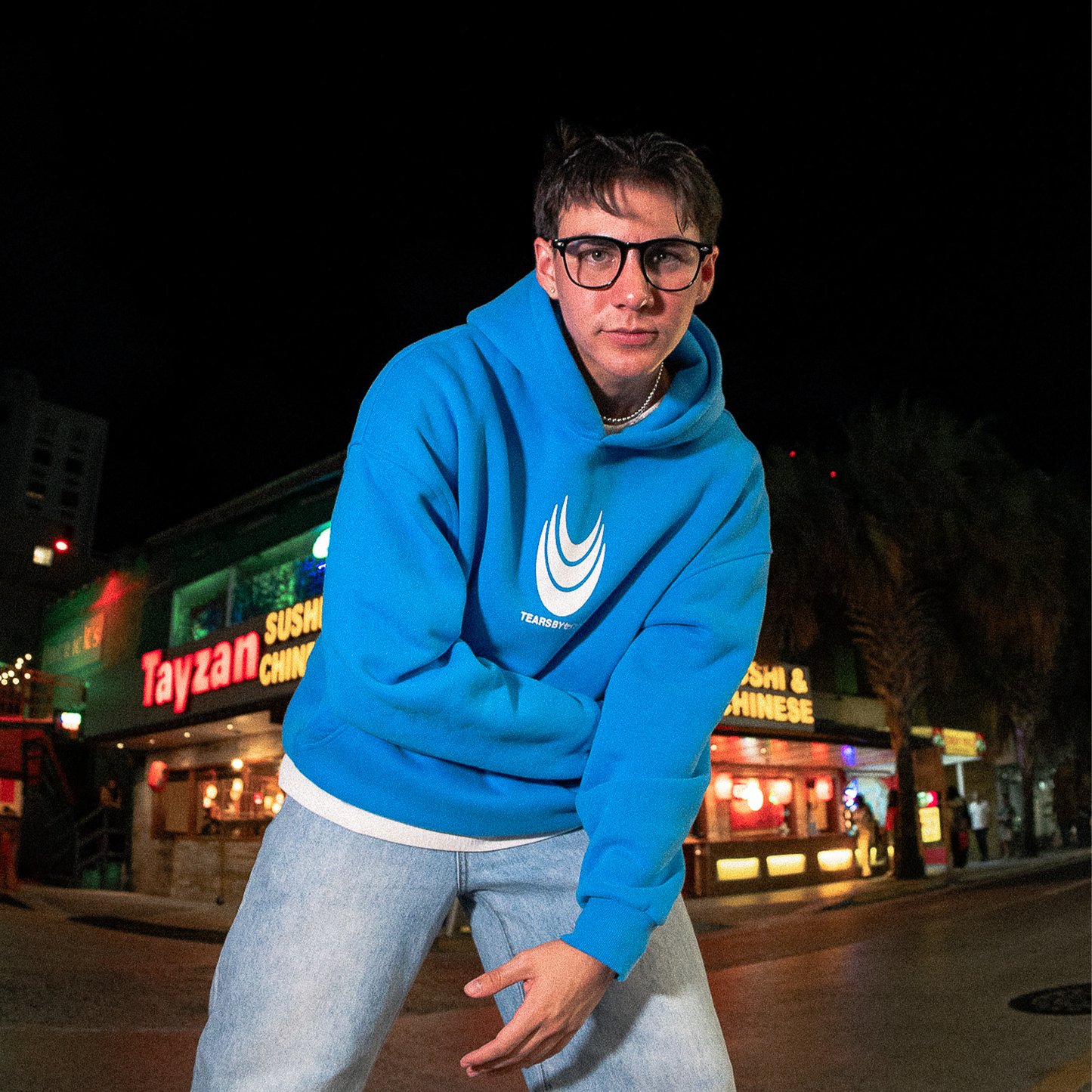 Box Oversized Hoodie - Sky Blue