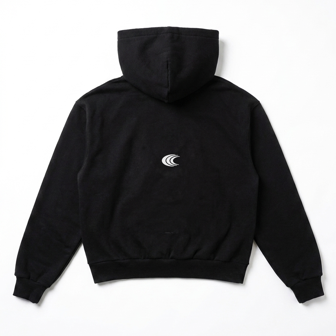 Box Black Oversized Hoodie