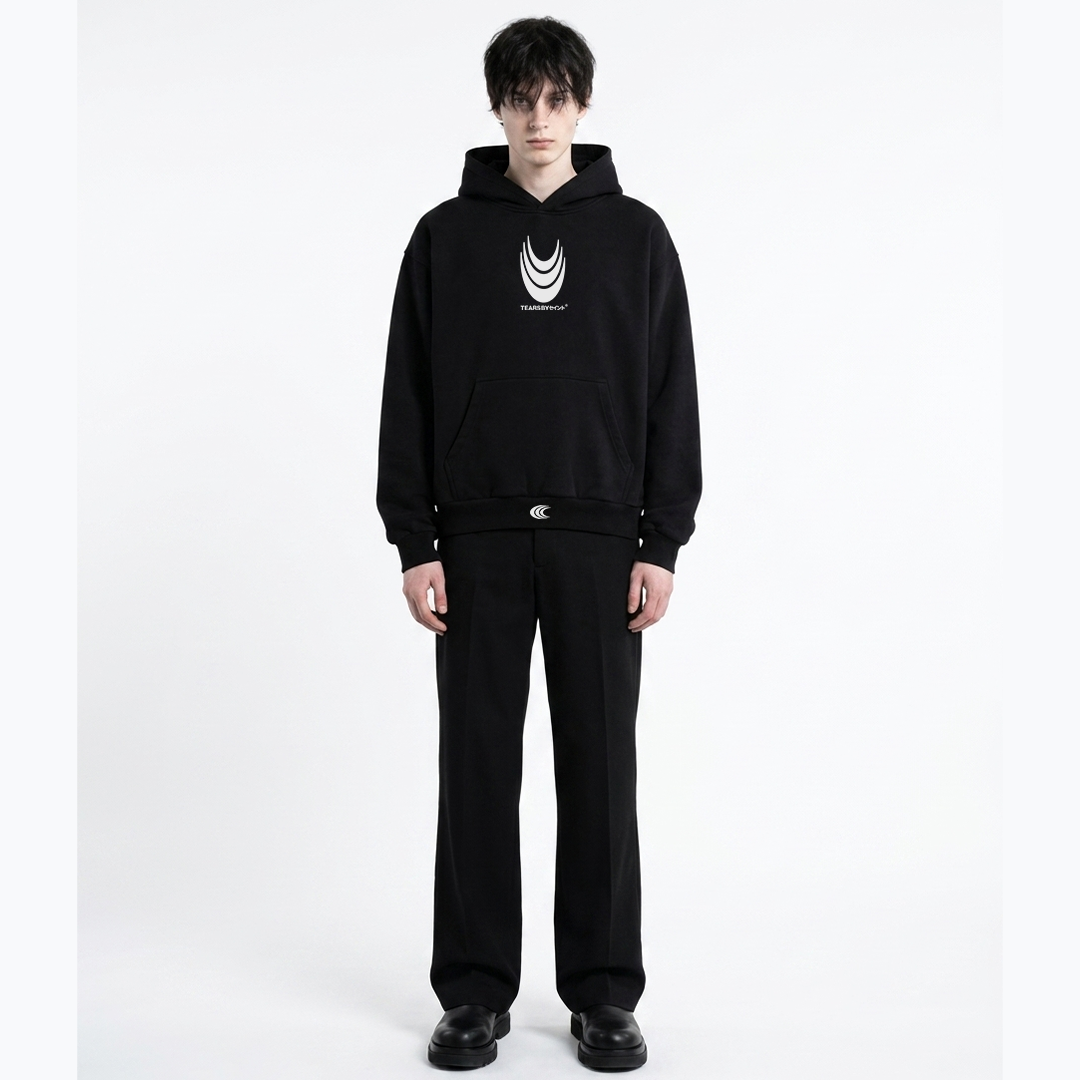 Box Black Oversized Hoodie